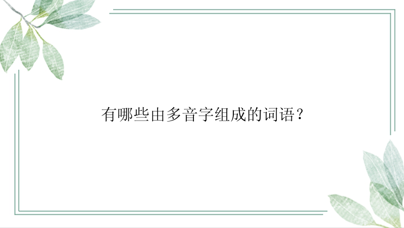 有哪些由多音字组成的词语？