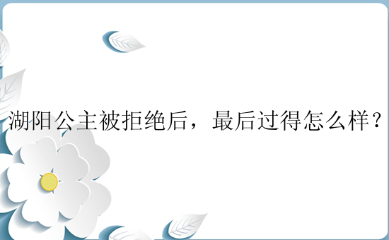 湖阳公主被拒绝后，最后过得怎么样？