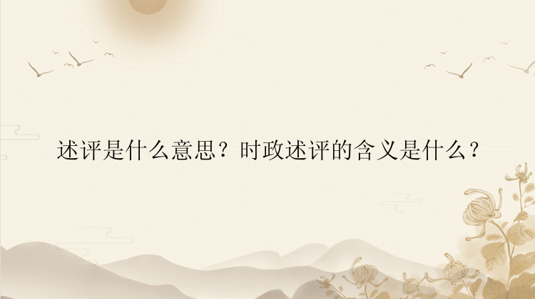 述评是什么意思？时政述评的含义是什么？