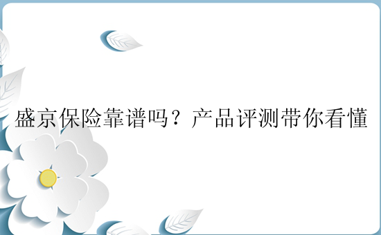 盛京保险靠谱吗？产品评测带你看懂