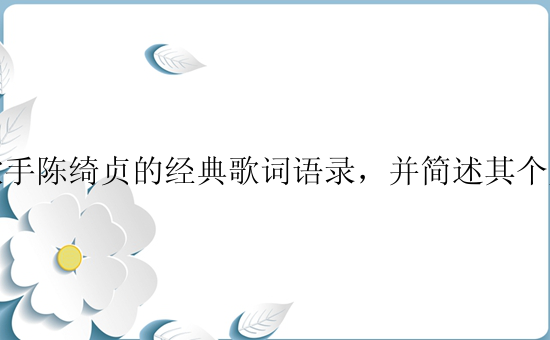 歌手陈绮贞的经典歌词语录，并简述其个人