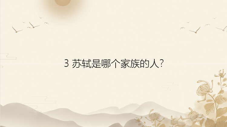 3 苏轼是哪个家族的人？
