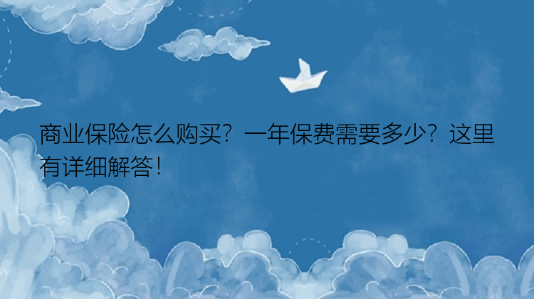 商业保险怎么购买？一年保费需要多少？这里有详细解答！