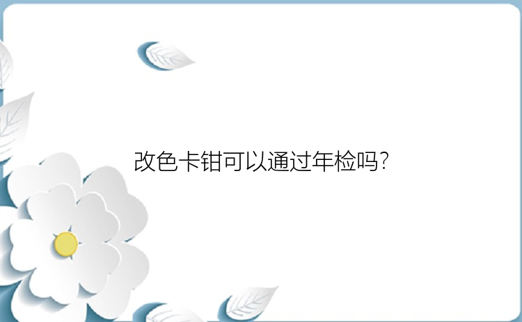 改色卡钳可以通过年检吗？