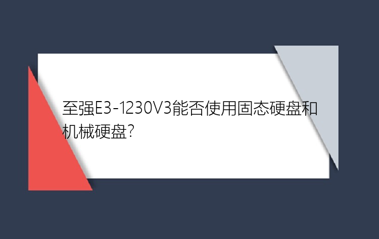 至强E3-1230V3能否使用固态硬盘和机械硬盘？