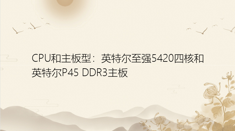 CPU和主板型：英特尔至强5420四核和英特尔P45 DDR3主板