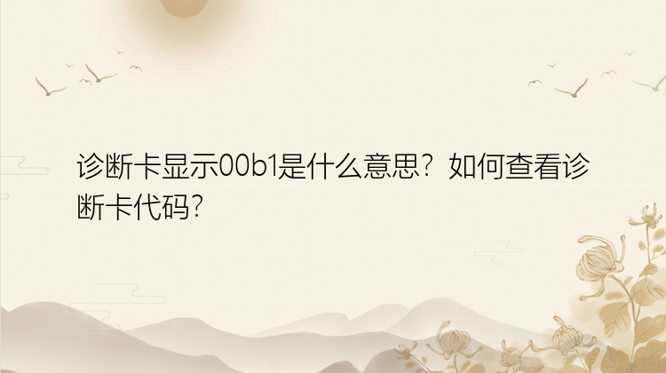 诊断卡显示00b1是什么意思？如何查看诊断卡代码？