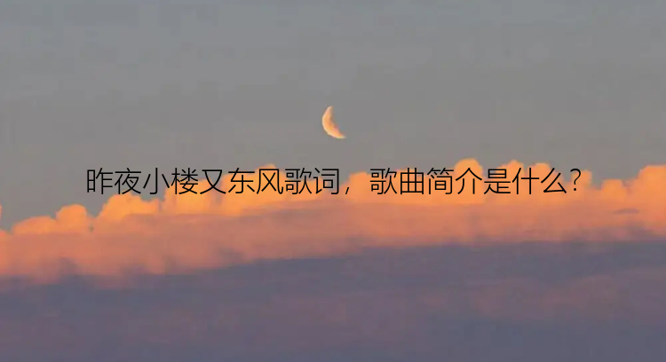 昨夜小楼又东风歌词，歌曲简介是什么？