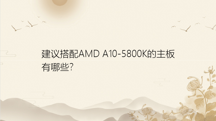 建议搭配AMD A10-5800K的主板有哪些？