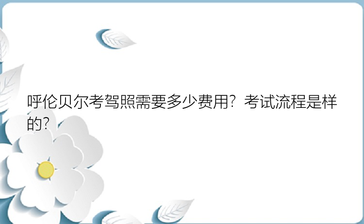 呼伦贝尔考驾照需要多少费用？考试流程是样的？