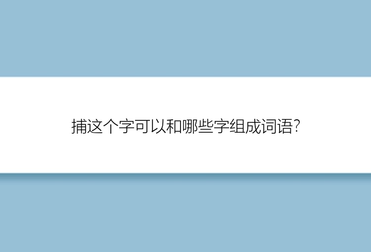 捕这个字可以和哪些字组成词语？