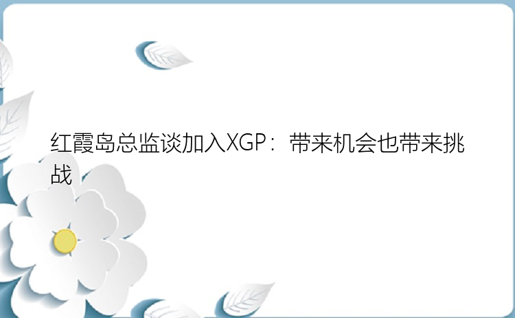 红霞岛总监谈加入XGP：带来机会也带来挑战