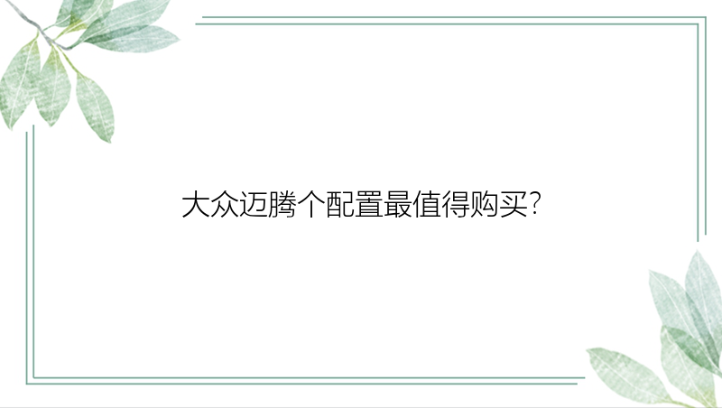 大众迈腾个配置最值得购买？