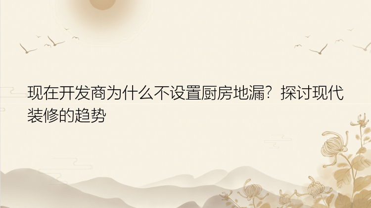 现在开发商为什么不设置厨房地漏？探讨现代装修的趋势