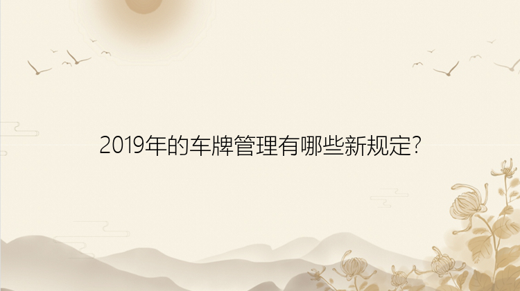 2019年的车牌管理有哪些新规定？