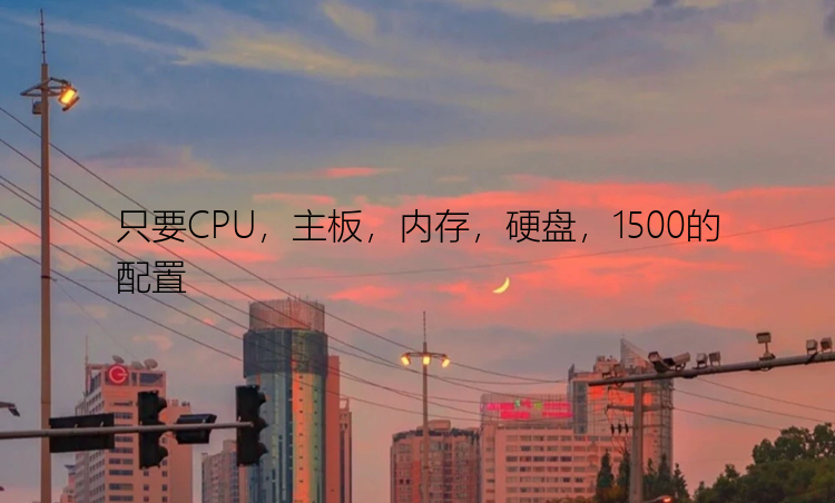 只要CPU，主板，内存，硬盘，1500的配置