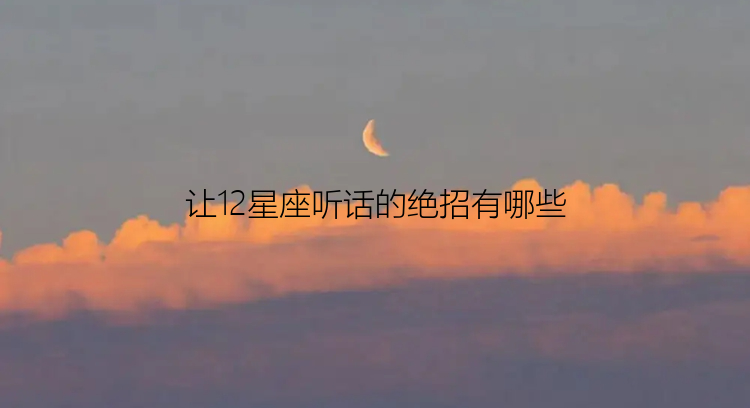 让12星座听话的绝招有哪些