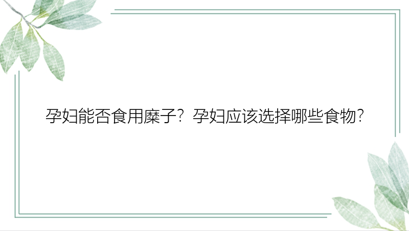 孕妇能否食用糜子？孕妇应该选择哪些食物？