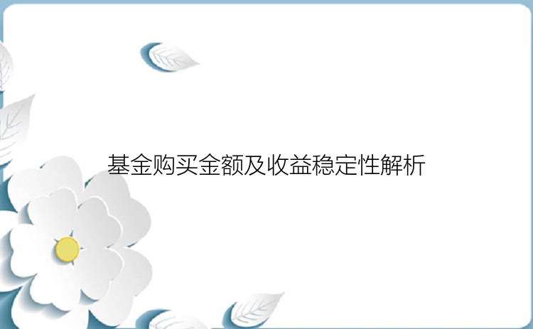 基金购买金额及收益稳定性解析