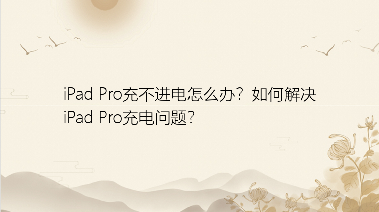 iPad Pro充不进电怎么办？如何解决iPad Pro充电问题？