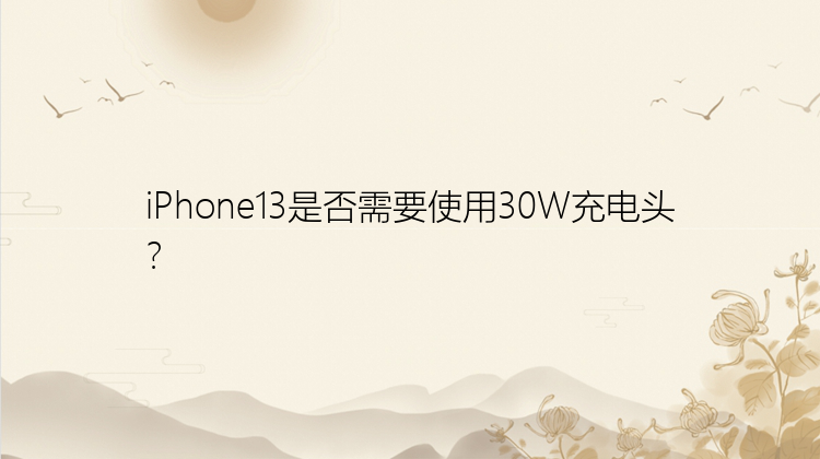 iPhone13是否需要使用30W充电头？