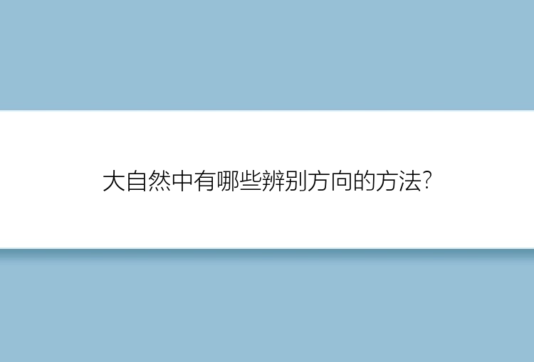 大自然中有哪些辨别方向的方法？