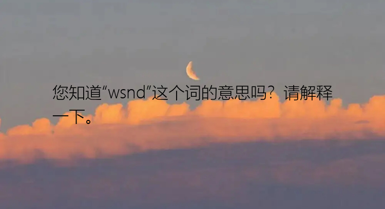 您知道“wsnd”这个词的意思吗？请解释一下。