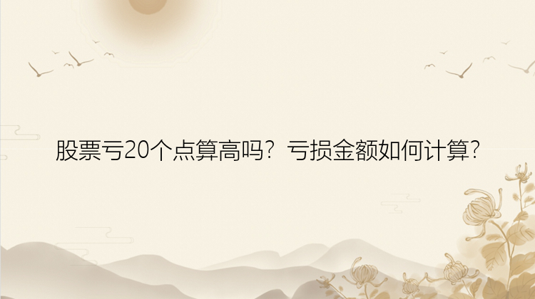 股票亏20个点算高吗？亏损金额如何计算？