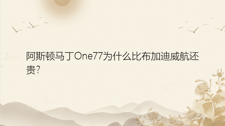 阿斯顿马丁One77为什么比布加迪威航还贵？