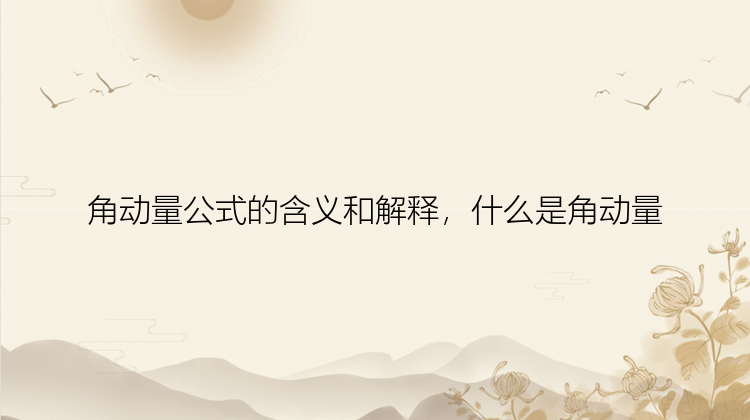 角动量公式的含义和解释，什么是角动量