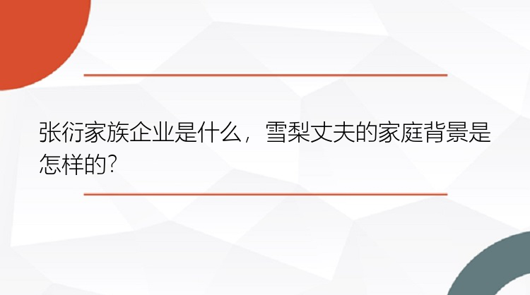 张衍家族企业是什么，雪梨丈夫的家庭背景是怎样的？