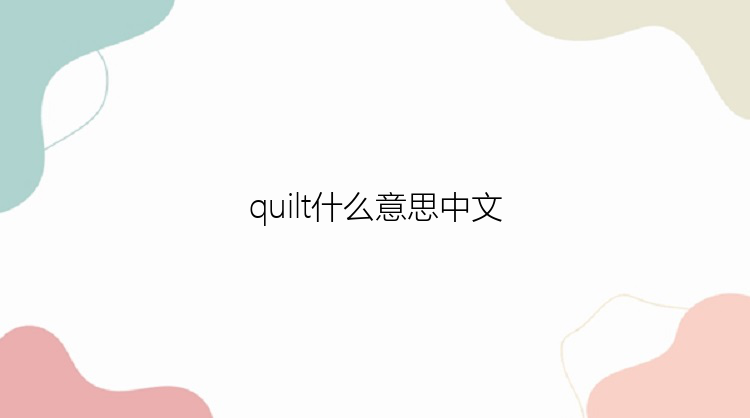 quilt什么意思中文