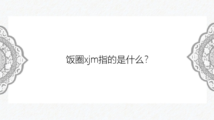 饭圈xjm指的是什么？