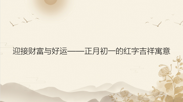 迎接财富与好运——正月初一的红字吉祥寓意