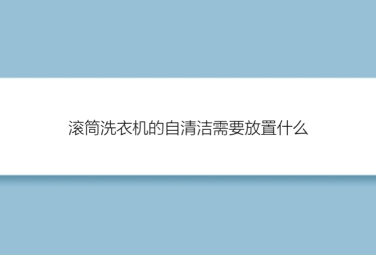 滚筒洗衣机的自清洁需要放置什么