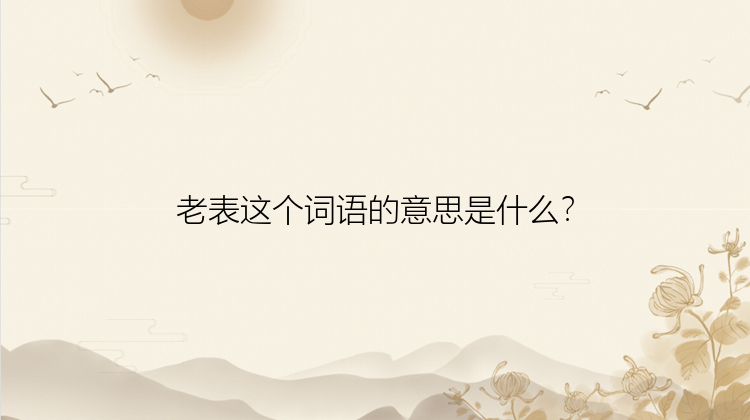 老表这个词语的意思是什么？