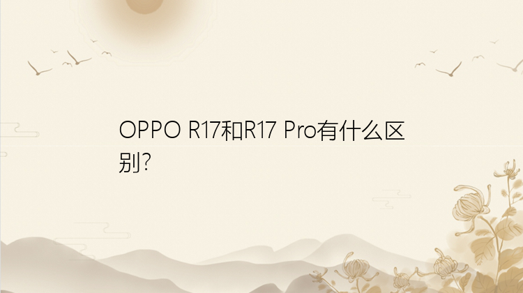 OPPO R17和R17 Pro有什么区别？