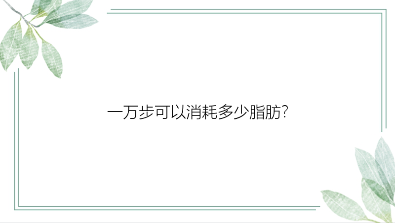 一万步可以消耗多少脂肪？