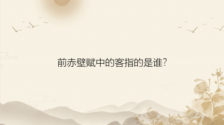 前赤壁赋中的客指的是谁？