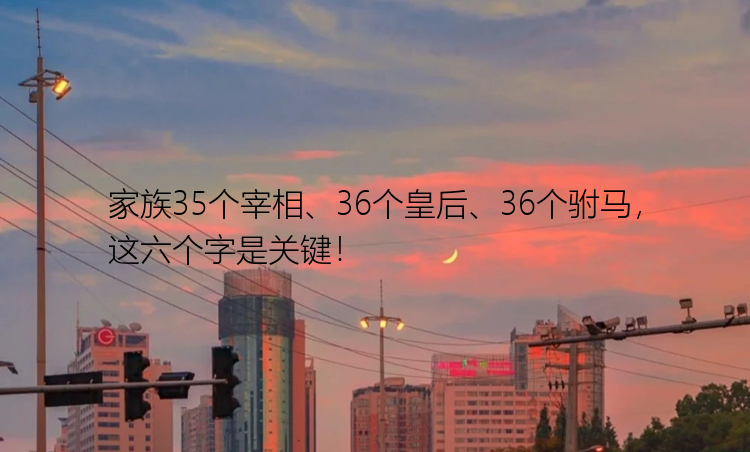 家族35个宰相、36个皇后、36个驸马，这六个字是关键！