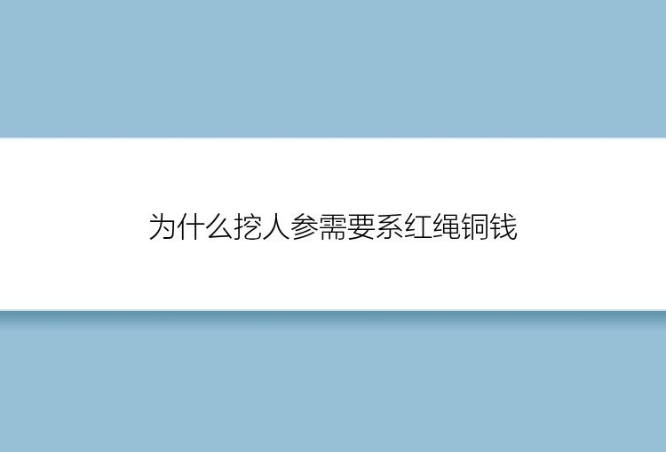 为什么挖人参需要系红绳铜钱