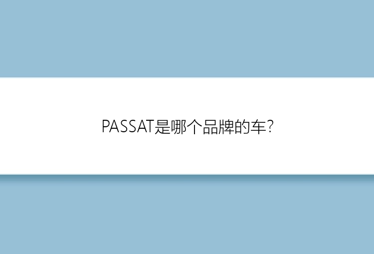 PASSAT是哪个品牌的车？