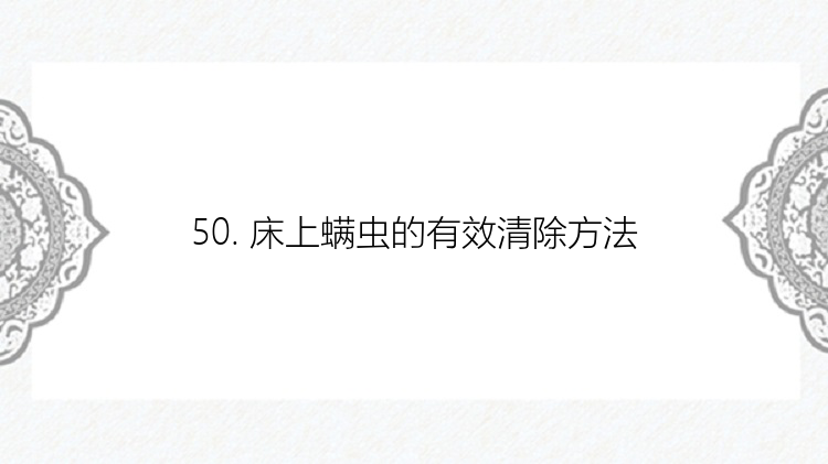 50. 床上螨虫的有效清除方法