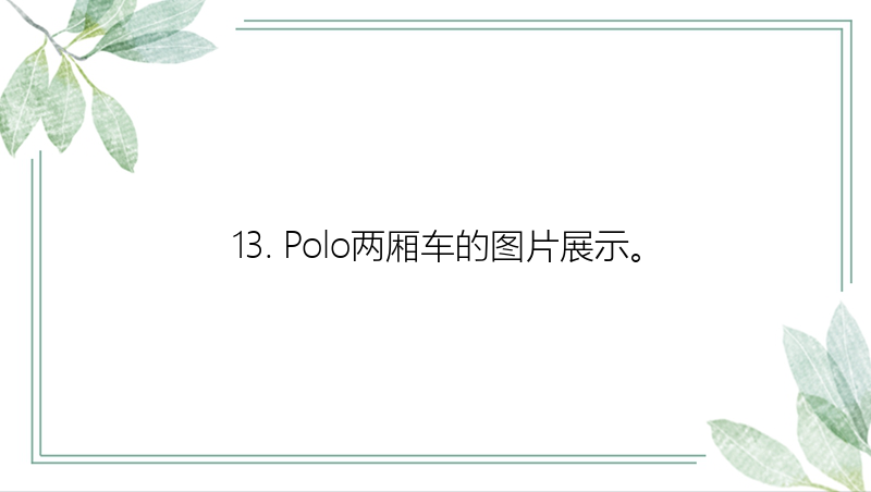 13. Polo两厢车的图片展示。