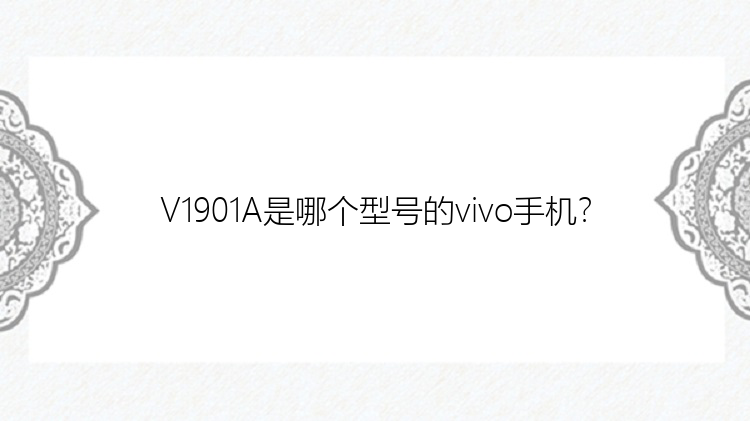 V1901A是哪个型号的vivo手机？