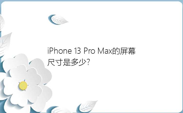 iPhone 13 Pro Max的屏幕尺寸是多少？