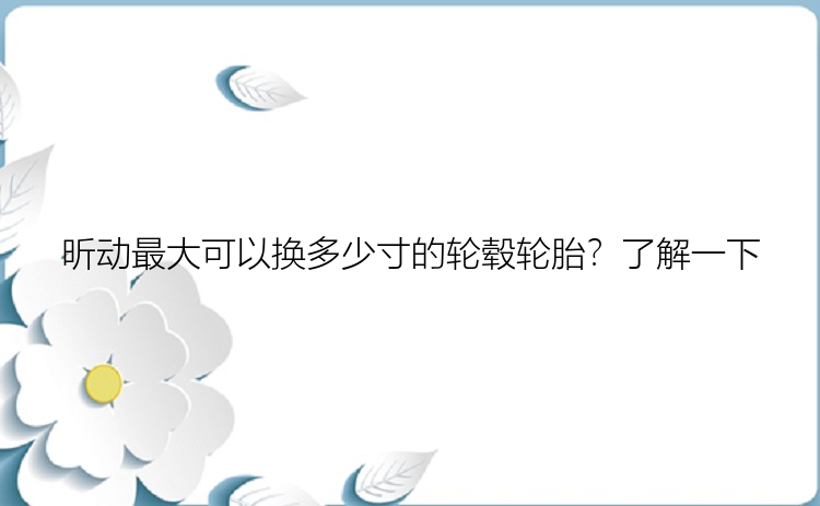 昕动最大可以换多少寸的轮毂轮胎？了解一下