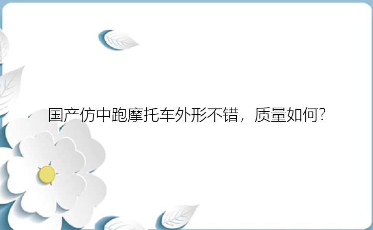 国产仿中跑摩托车外形不错，质量如何？