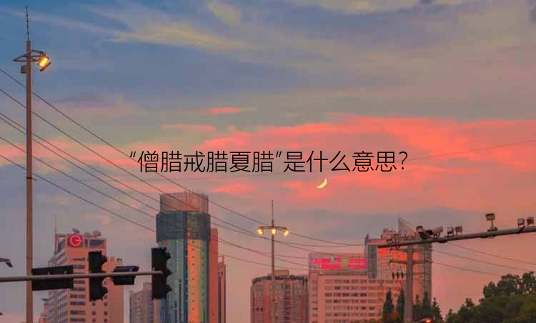 “僧腊戒腊夏腊”是什么意思？