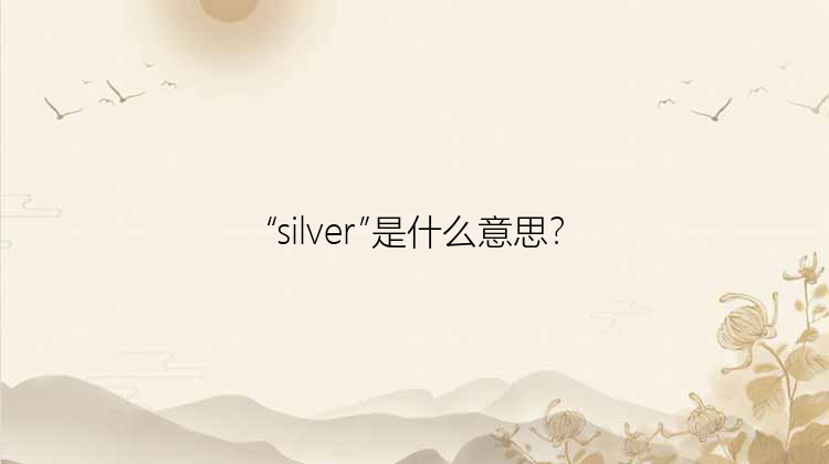 “silver”是什么意思？
